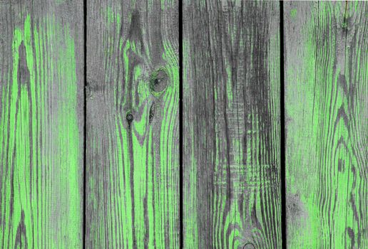 Green paint on the old wood