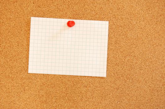 blank and empty sheet paper with copyspace on bulletin board in office