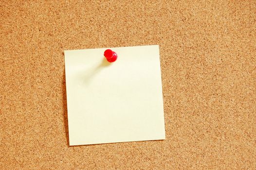 blank and empty sheet paper with pin on bulletin board