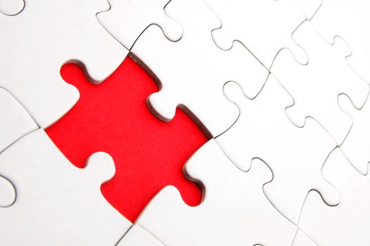 puzzle with missing piece showing concept for problem and solution