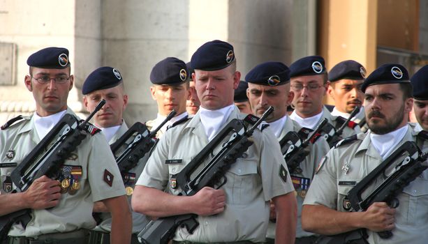 French marines at a public ceremony in Paris