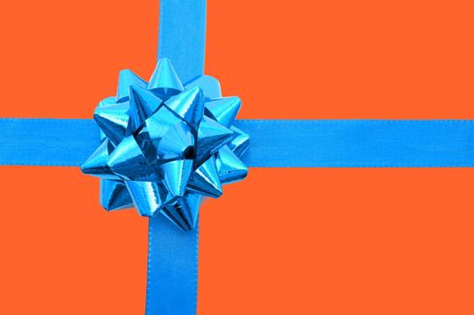 christmas gift with ribbon and copy space