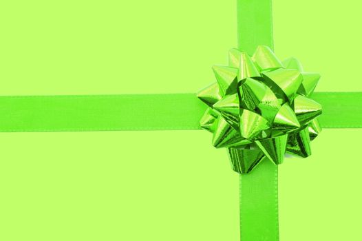 christmas gift with ribbon and copy space