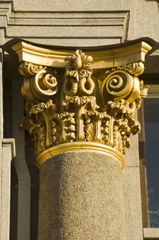 Column of old building in the center of St.Petersburg, Russia
