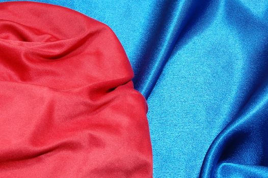 blue satin or silk background with textile texture