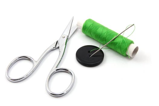 sewing kit isolated on a white background
