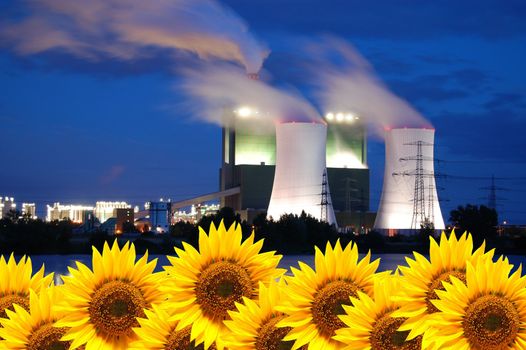 new and old energy showing concept environment and power production