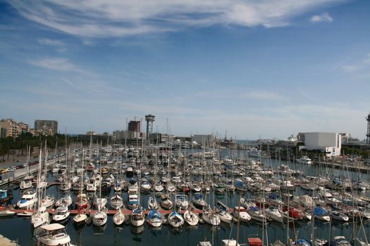 Boats and yachts at Barcelona harbour