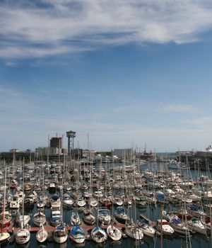 Boats and yachts at Barcelona harbour