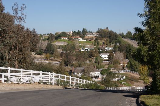 Elevated View of New Contemporary Suburban Neighborhood.