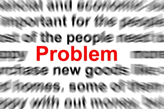 problem and solution words showing business concept