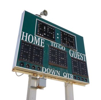 HIgh School Score Board Isolated on White.
