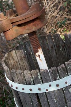 Vinatge Grapes Press - Sonoma California, United States.