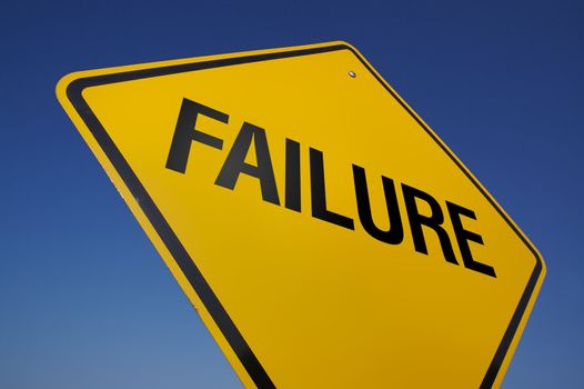 Failure Road Sign with Dramatic Blue Sky.