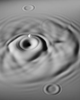 Abstract photos of milk droplets falling and captured on impact