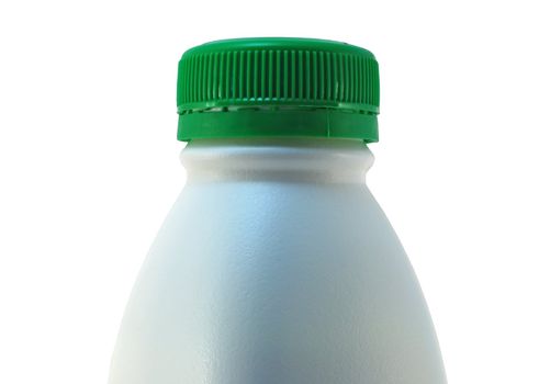 white plastic bottle with a green lid