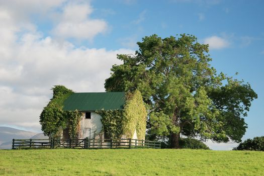 Country house on beautiful warm day.