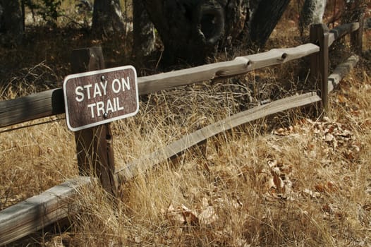 Stay on Trail Sign