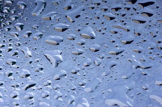 Macro Shot of Water Drops on Glass