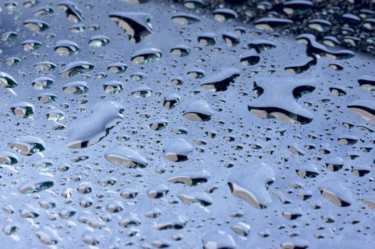 Macro Shot of Water Drops on Glass