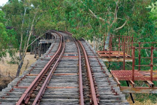 the old historic railway bridge at gundagai
