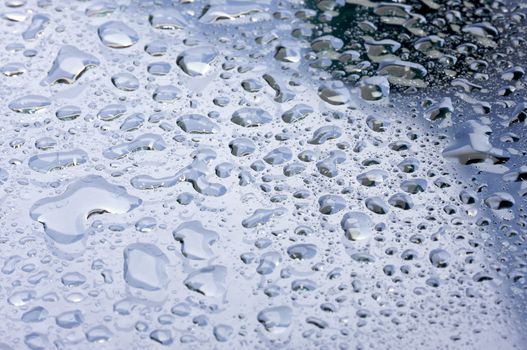 Macro Shot of Water Drops on Glass