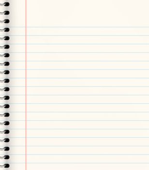nice image of a book of ruled or lined paper