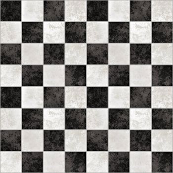 a large background of black and white marble tiles like a chessboard