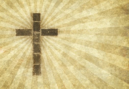 great image of a christian cross on parchment paper