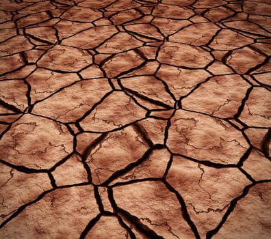 a large image of hot and dry cracked river or lake bed
