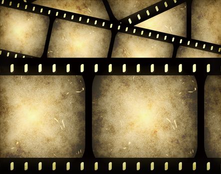 abstract composition of movie frames or film strip