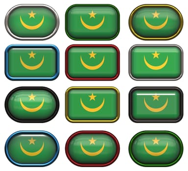 twelve buttons of the Flag of Mauritana
