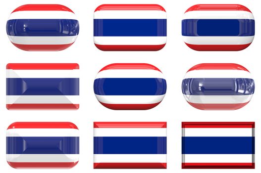 nine glass buttons of the  Flag of Thailand