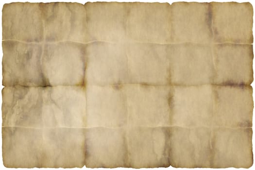 background image of old damaged and folded paper or parchment