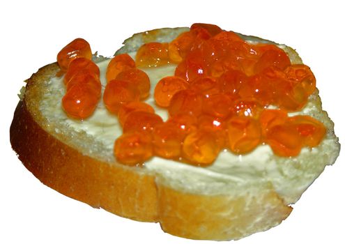 single (overwhite) object - caviar sandwich 