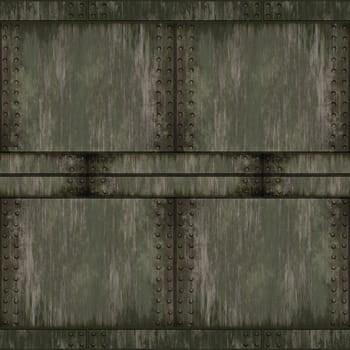 a large image of old metal plate with marks and slime