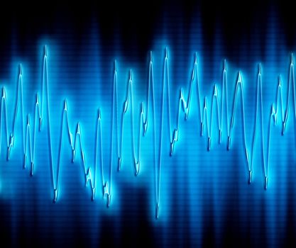 great image of very bright and glowing sound wave
