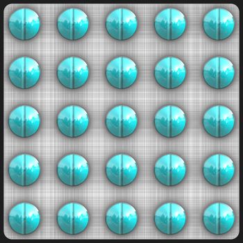 large image of foil packet with lots of blue tablets 