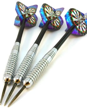 darts, set of 3 metallic with hologram on white background