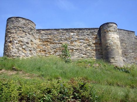 View of Scarborough's Norman Castle remains on castle headland, Scarborough, North Yorkshire, England.