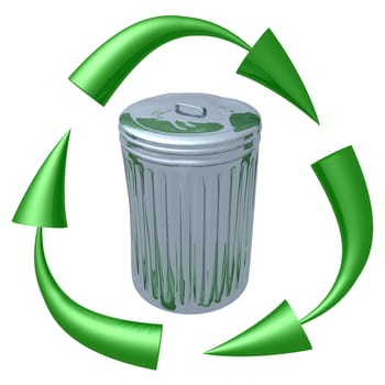 Computer Generated Image - Garbage Recycling .