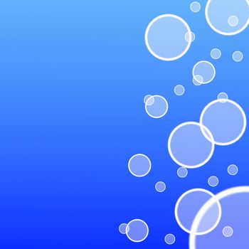 blue water bubble illustration with copyspace or for background