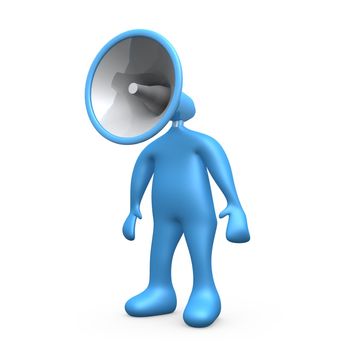 Computer generated image - Megaphone Person .