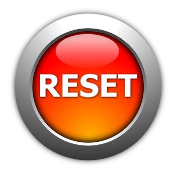 computer reset button illustration isolated on white