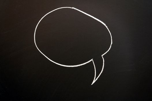 chalkboard with speech bubble and copyspace for text message