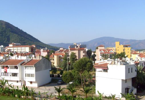 Hotel buildings in resort of Icmeler Turkey
