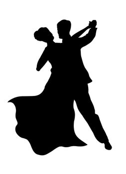 Silhouette of a dancing couple
