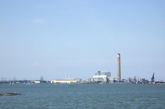 A power station across the river medway in England