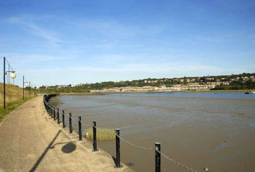 A footpath by the river medway