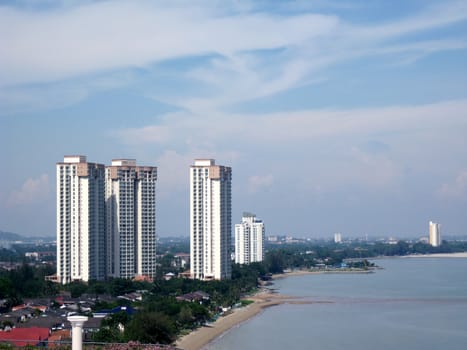 a landscape for a city nearby the shoals